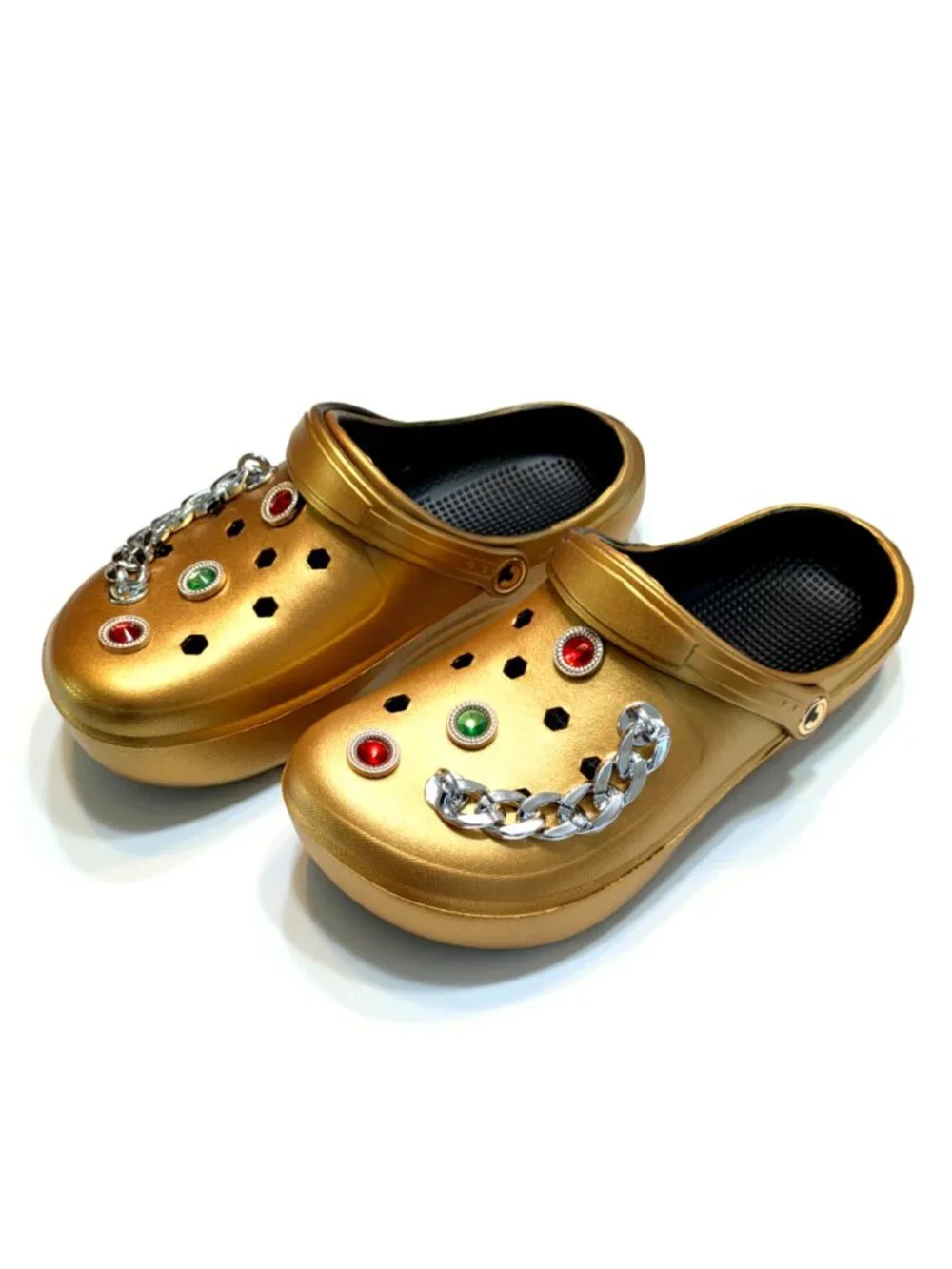 Girl's Gold Clogs, Craytown Brand, Accessories Included, J4-J6